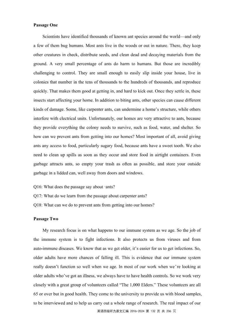 四级听力原文2016-2024_大学英语四级+六级_四级真题_专项_四级听力专项