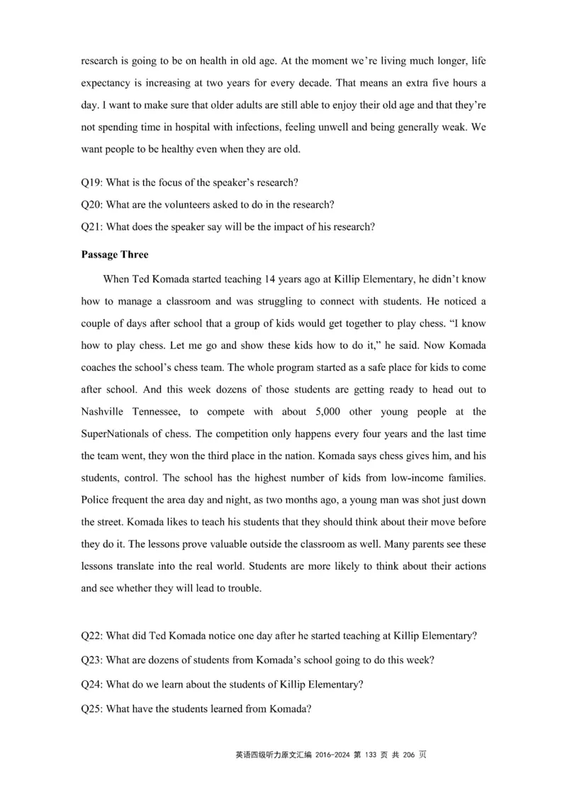 四级听力原文2016-2024_大学英语四级+六级_四级真题_专项_四级听力专项