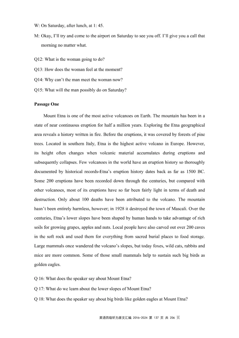 四级听力原文2016-2024_大学英语四级+六级_四级真题_专项_四级听力专项