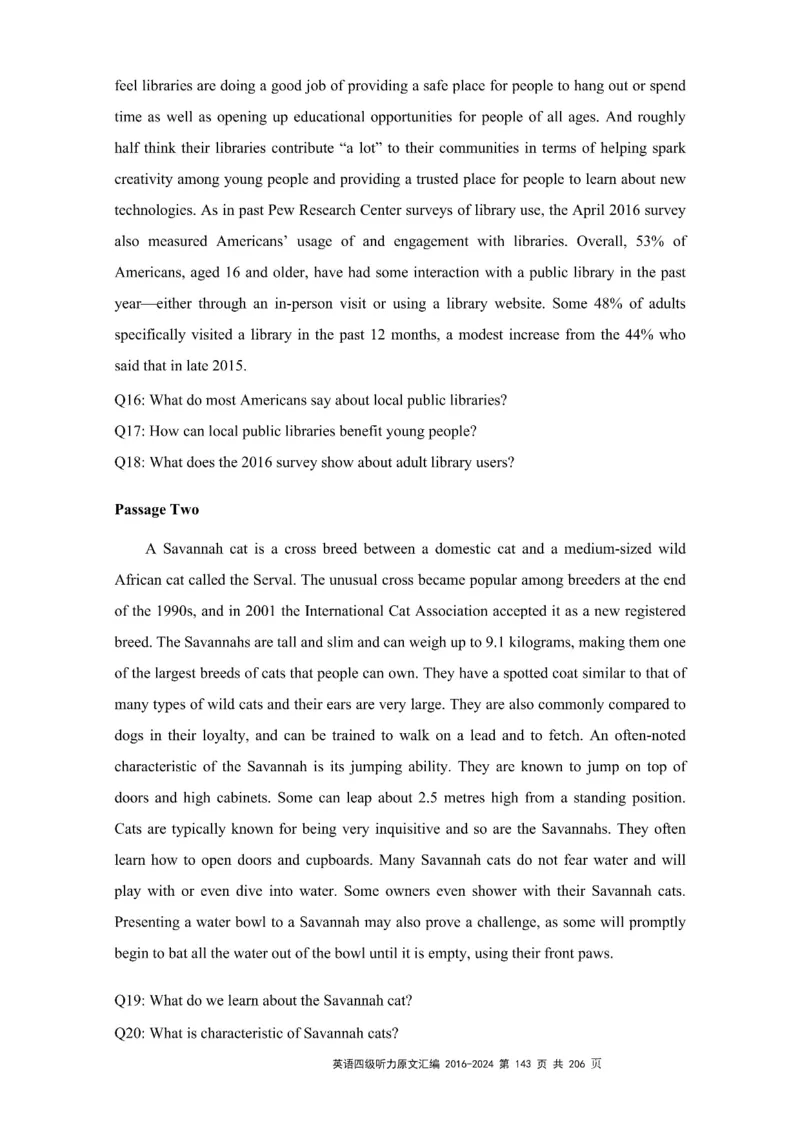 四级听力原文2016-2024_大学英语四级+六级_四级真题_专项_四级听力专项