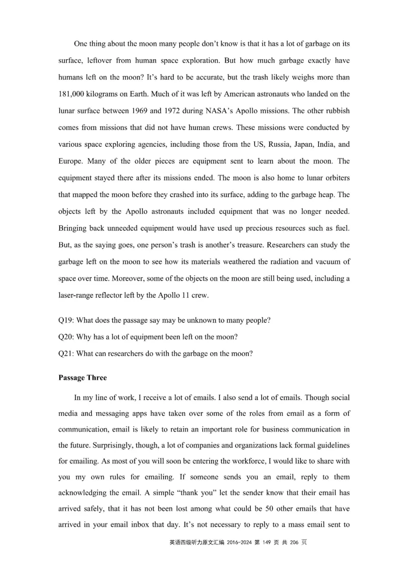 四级听力原文2016-2024_大学英语四级+六级_四级真题_专项_四级听力专项