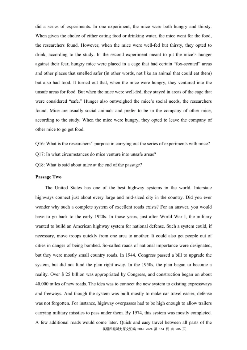 四级听力原文2016-2024_大学英语四级+六级_四级真题_专项_四级听力专项