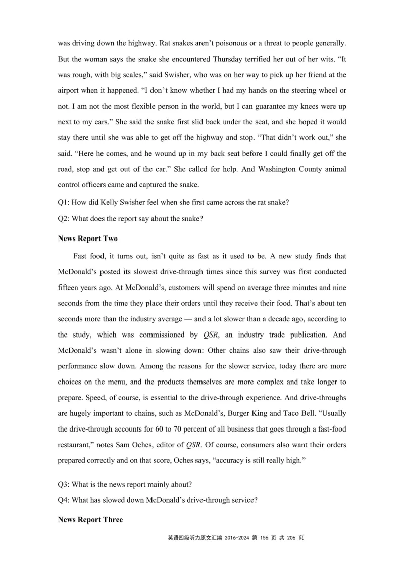 四级听力原文2016-2024_大学英语四级+六级_四级真题_专项_四级听力专项