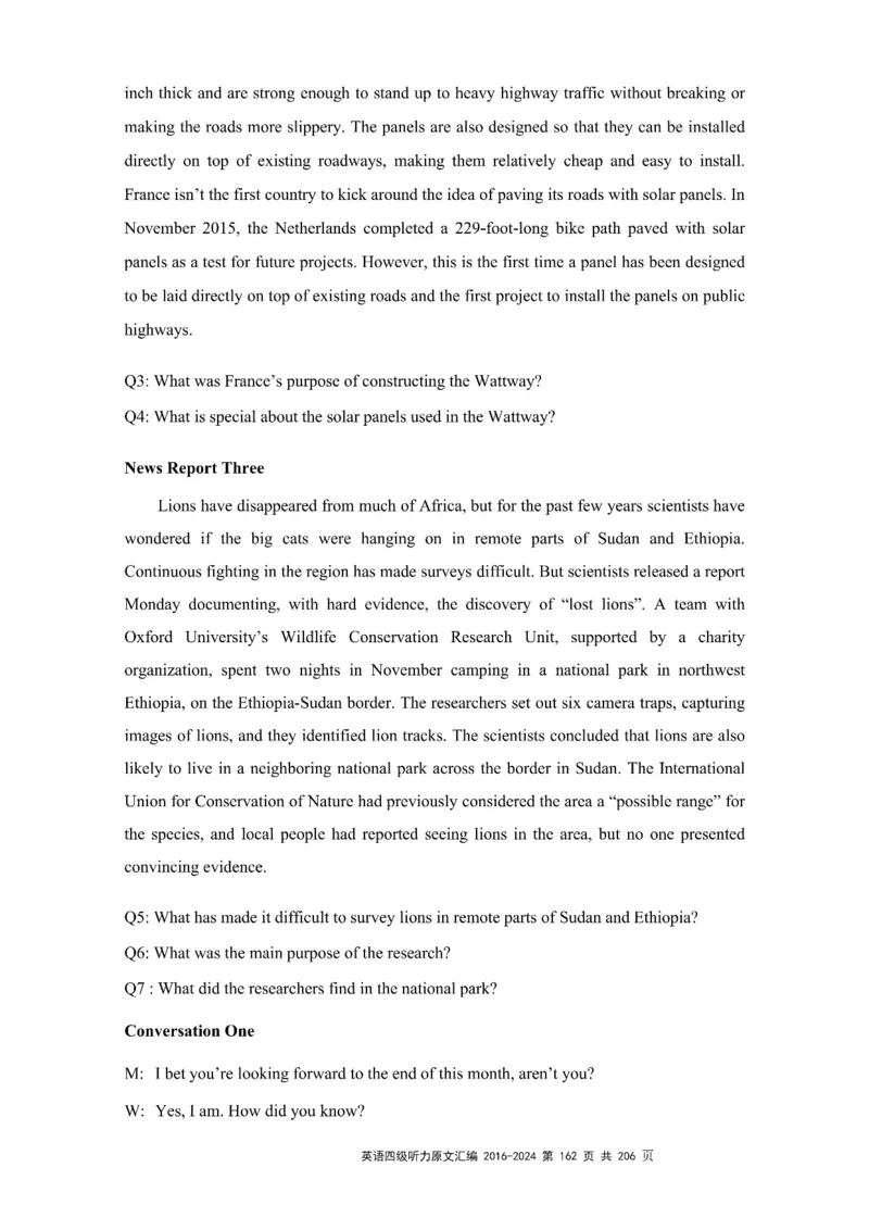 四级听力原文2016-2024_大学英语四级+六级_四级真题_专项_四级听力专项