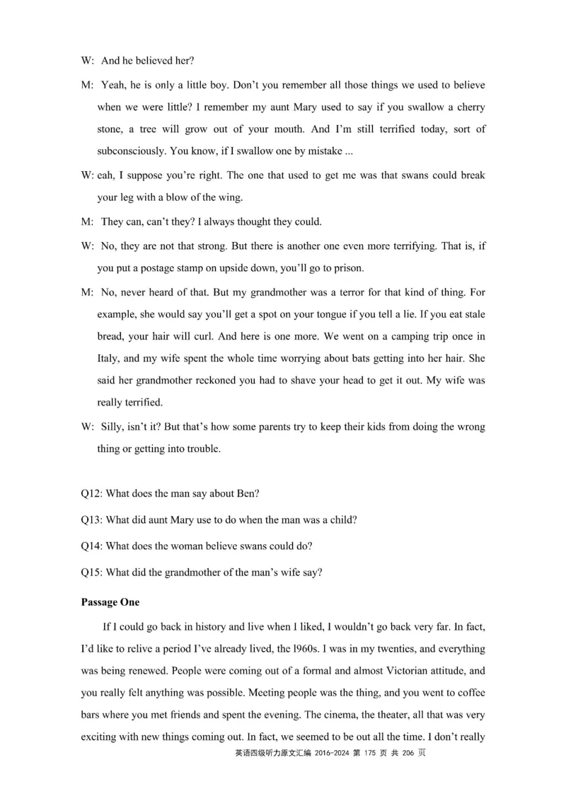 四级听力原文2016-2024_大学英语四级+六级_四级真题_专项_四级听力专项