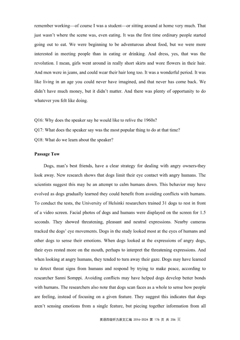 四级听力原文2016-2024_大学英语四级+六级_四级真题_专项_四级听力专项