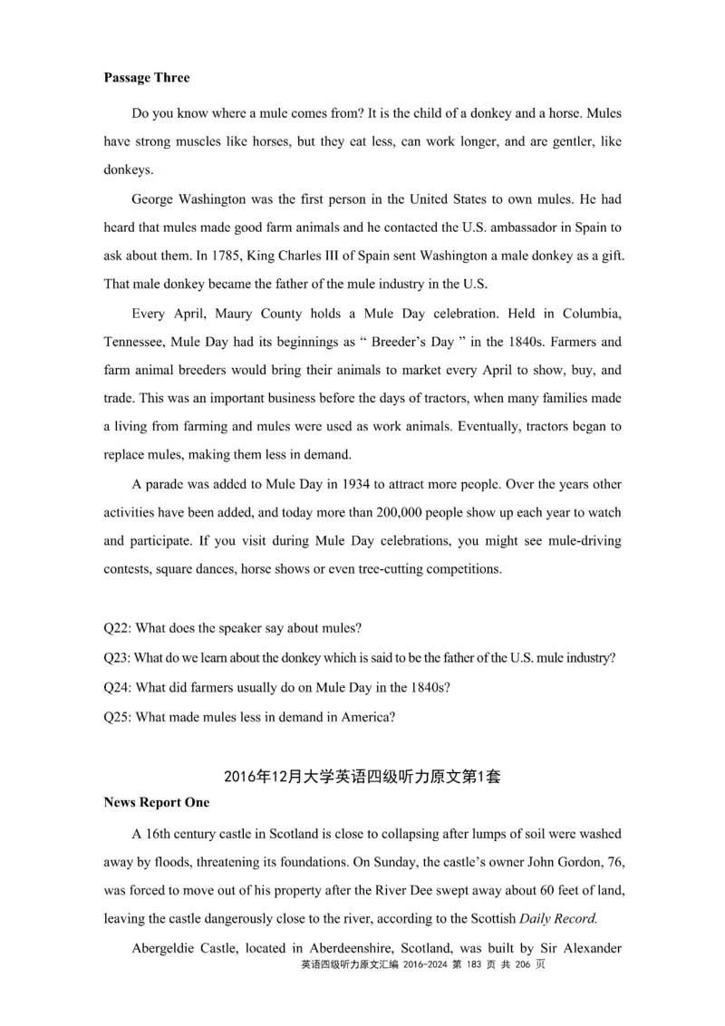 四级听力原文2016-2024_大学英语四级+六级_四级真题_专项_四级听力专项