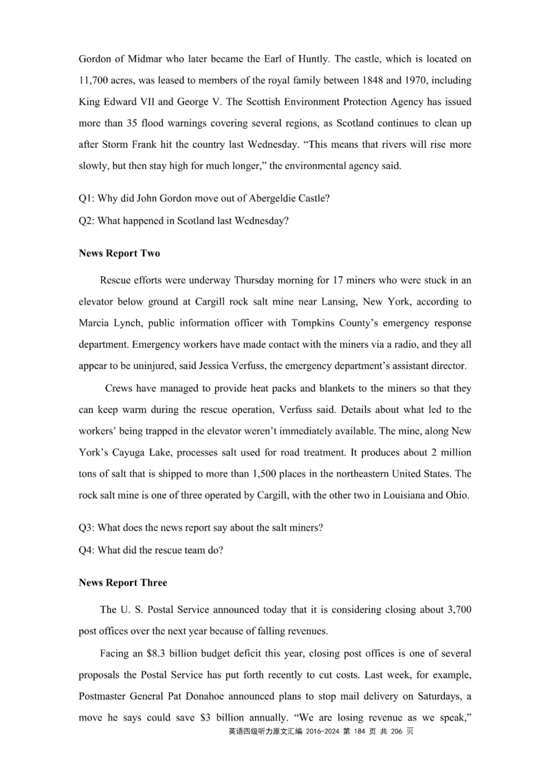 四级听力原文2016-2024_大学英语四级+六级_四级真题_专项_四级听力专项