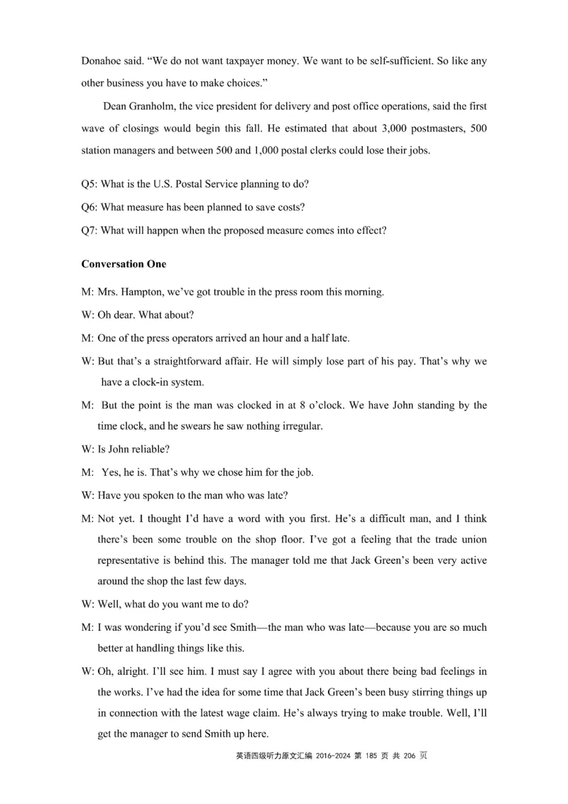 四级听力原文2016-2024_大学英语四级+六级_四级真题_专项_四级听力专项