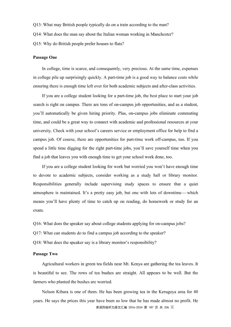 四级听力原文2016-2024_大学英语四级+六级_四级真题_专项_四级听力专项