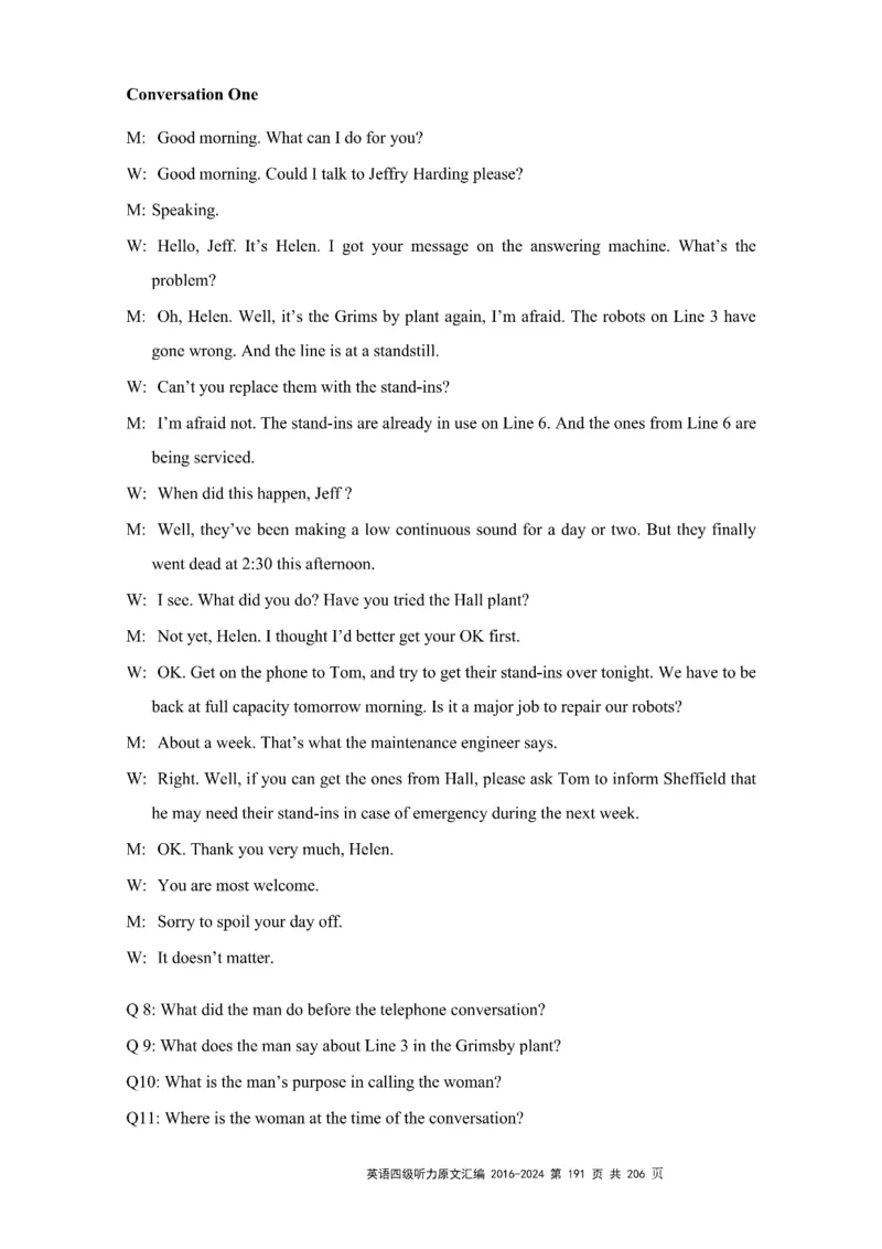 四级听力原文2016-2024_大学英语四级+六级_四级真题_专项_四级听力专项