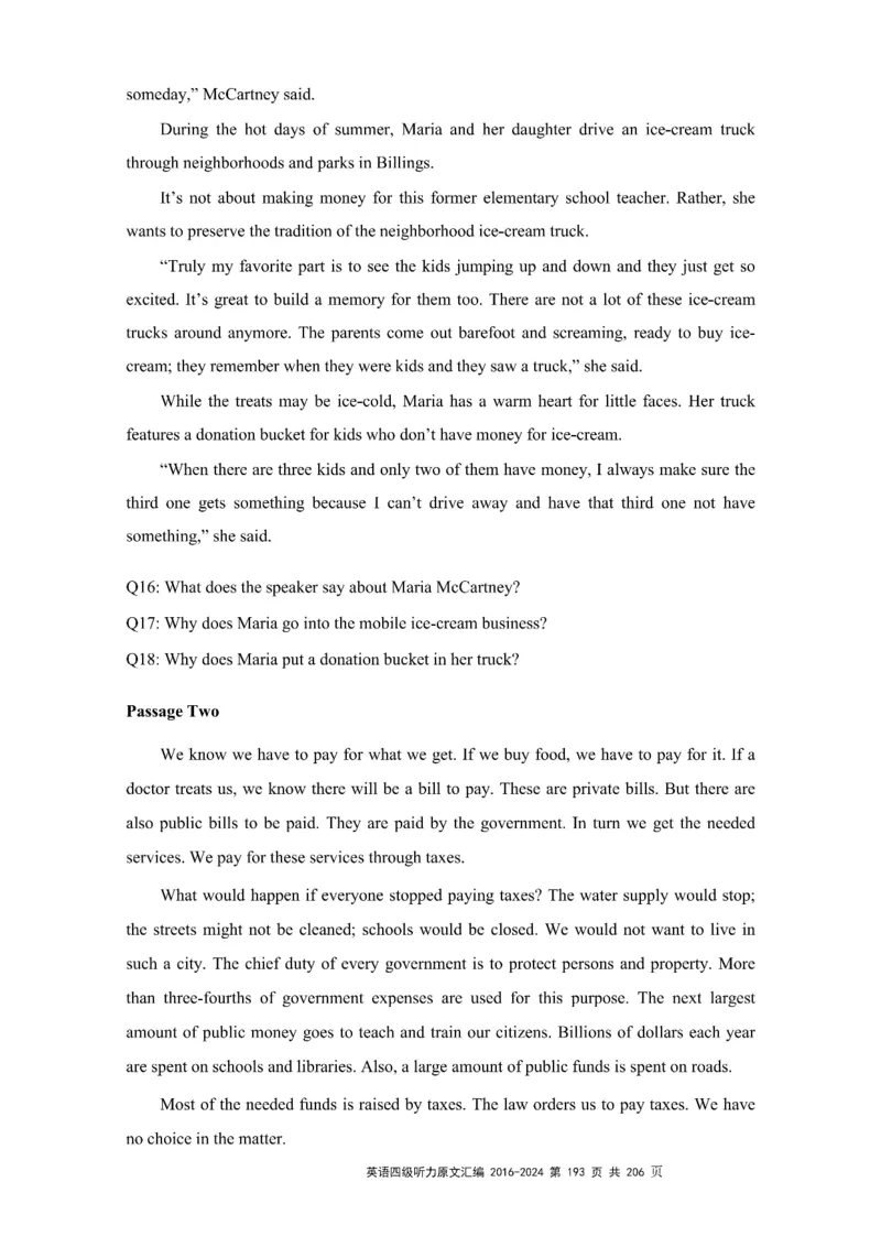 四级听力原文2016-2024_大学英语四级+六级_四级真题_专项_四级听力专项