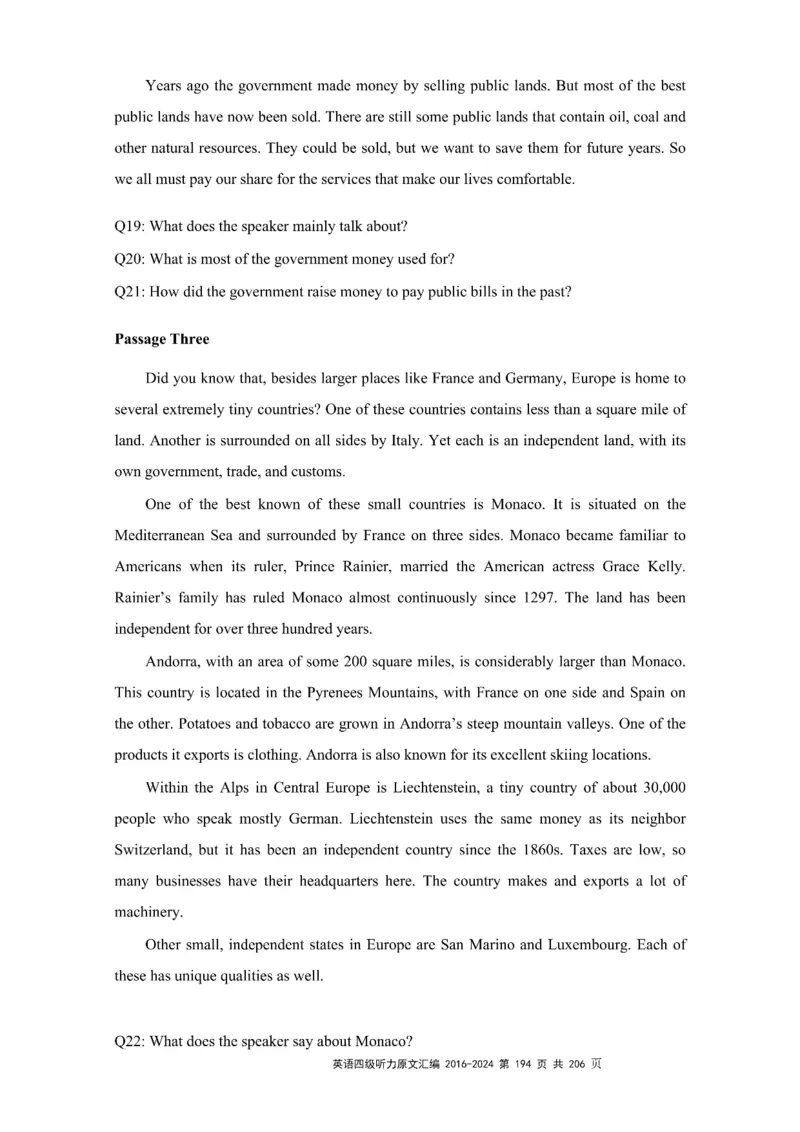 四级听力原文2016-2024_大学英语四级+六级_四级真题_专项_四级听力专项