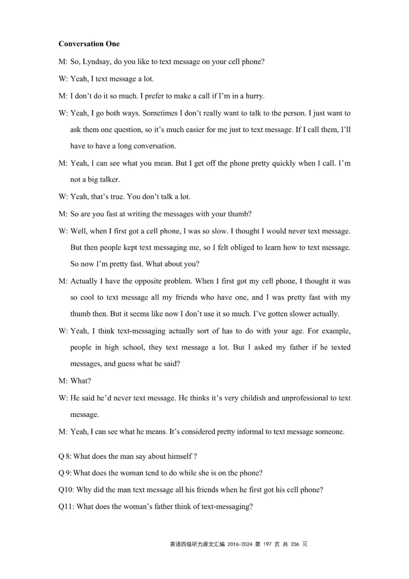 四级听力原文2016-2024_大学英语四级+六级_四级真题_专项_四级听力专项