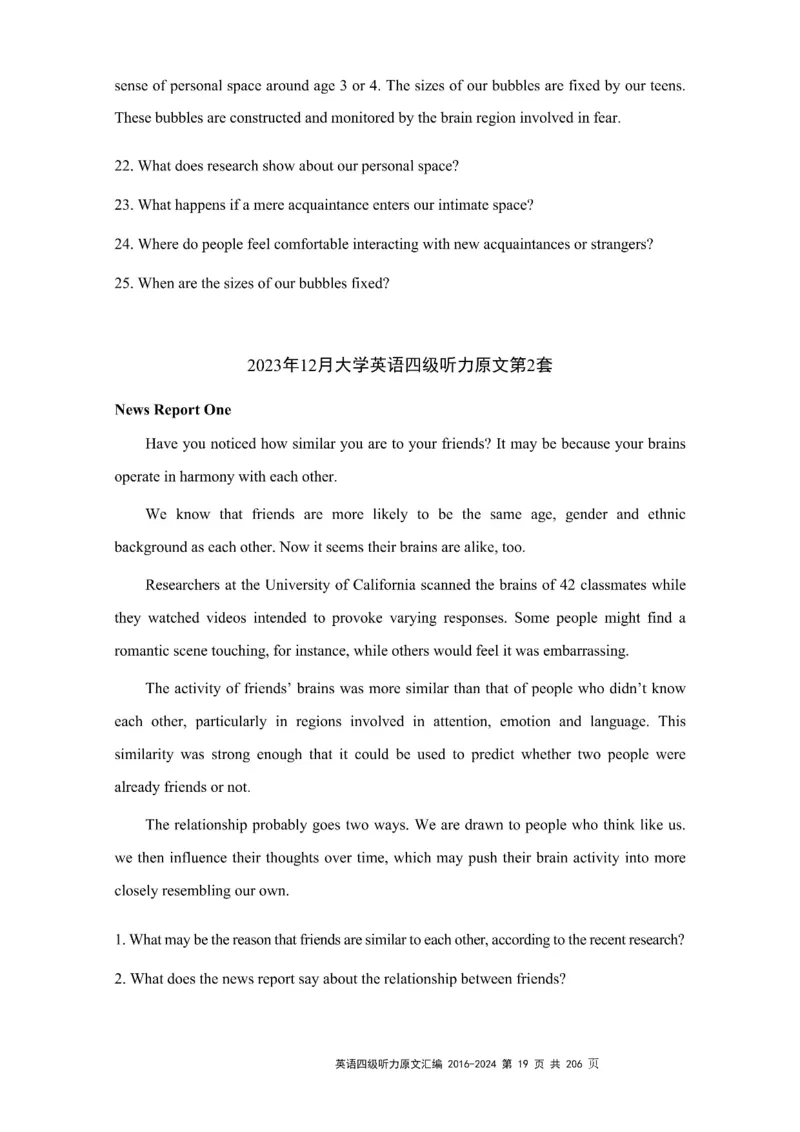 四级听力原文2016-2024_大学英语四级+六级_四级真题_专项_四级听力专项