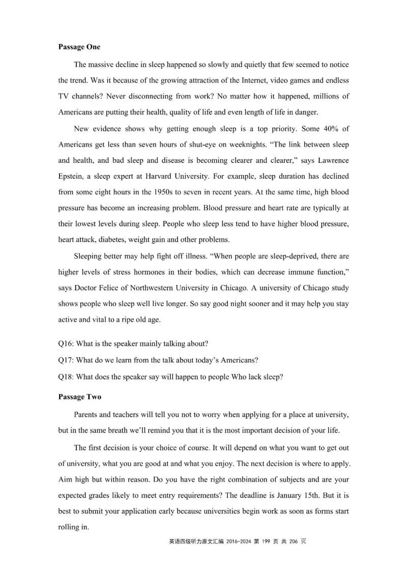 四级听力原文2016-2024_大学英语四级+六级_四级真题_专项_四级听力专项