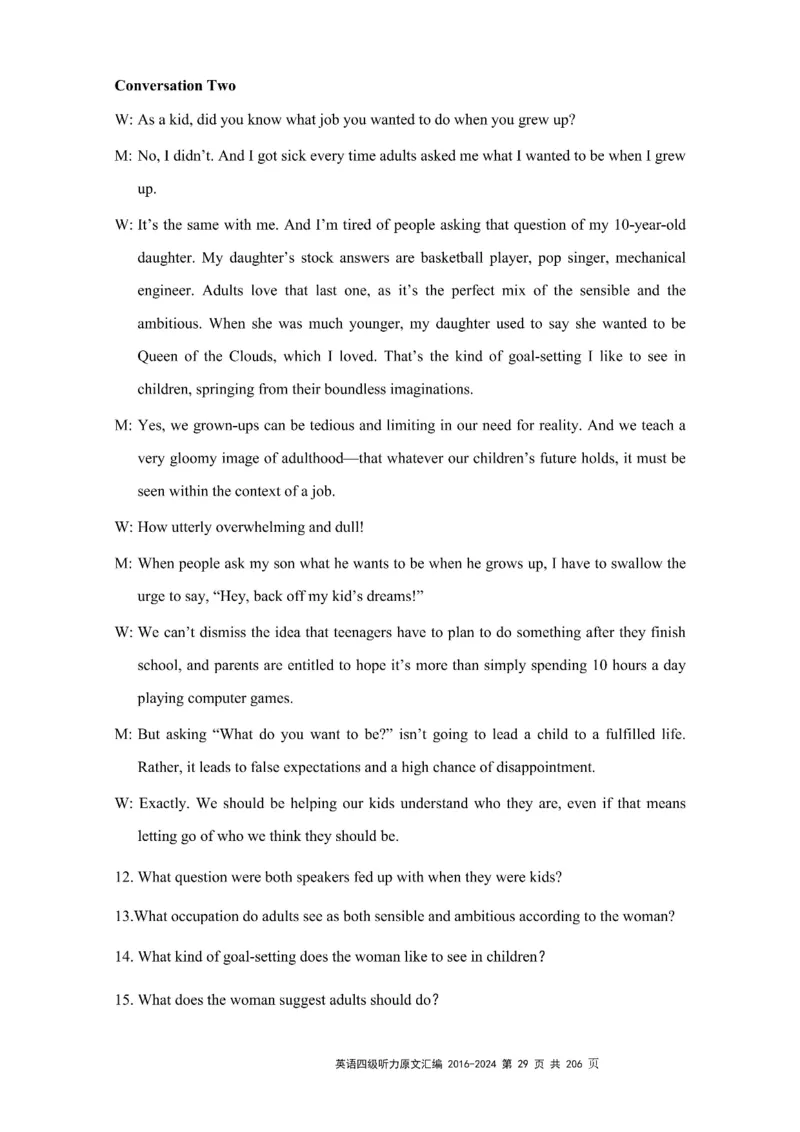 四级听力原文2016-2024_大学英语四级+六级_四级真题_专项_四级听力专项