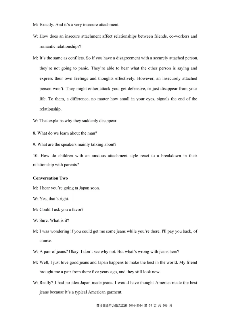 四级听力原文2016-2024_大学英语四级+六级_四级真题_专项_四级听力专项