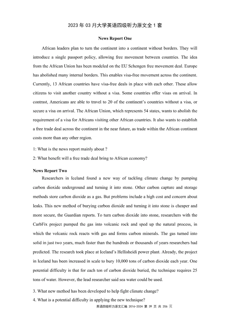 四级听力原文2016-2024_大学英语四级+六级_四级真题_专项_四级听力专项