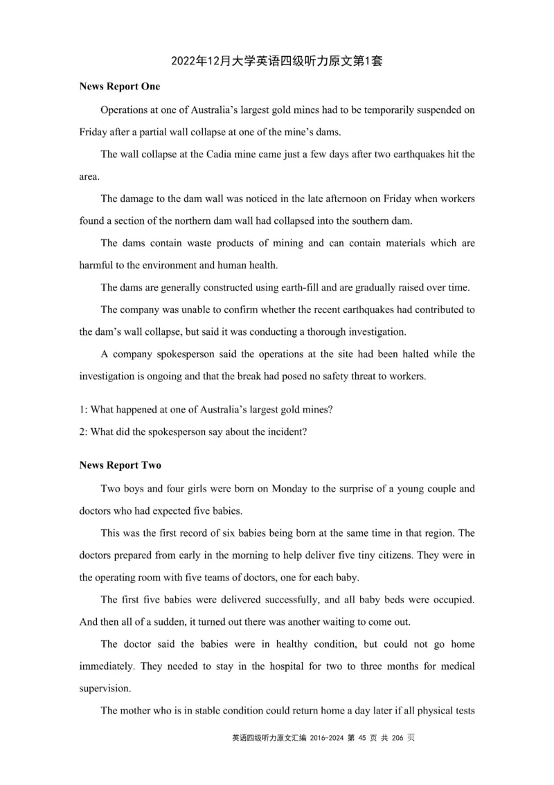 四级听力原文2016-2024_大学英语四级+六级_四级真题_专项_四级听力专项