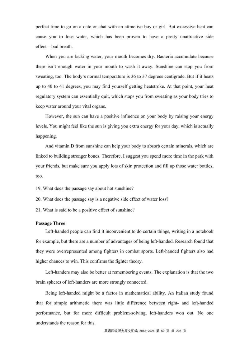 四级听力原文2016-2024_大学英语四级+六级_四级真题_专项_四级听力专项