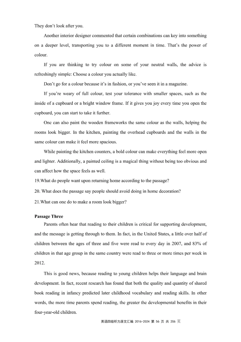 四级听力原文2016-2024_大学英语四级+六级_四级真题_专项_四级听力专项