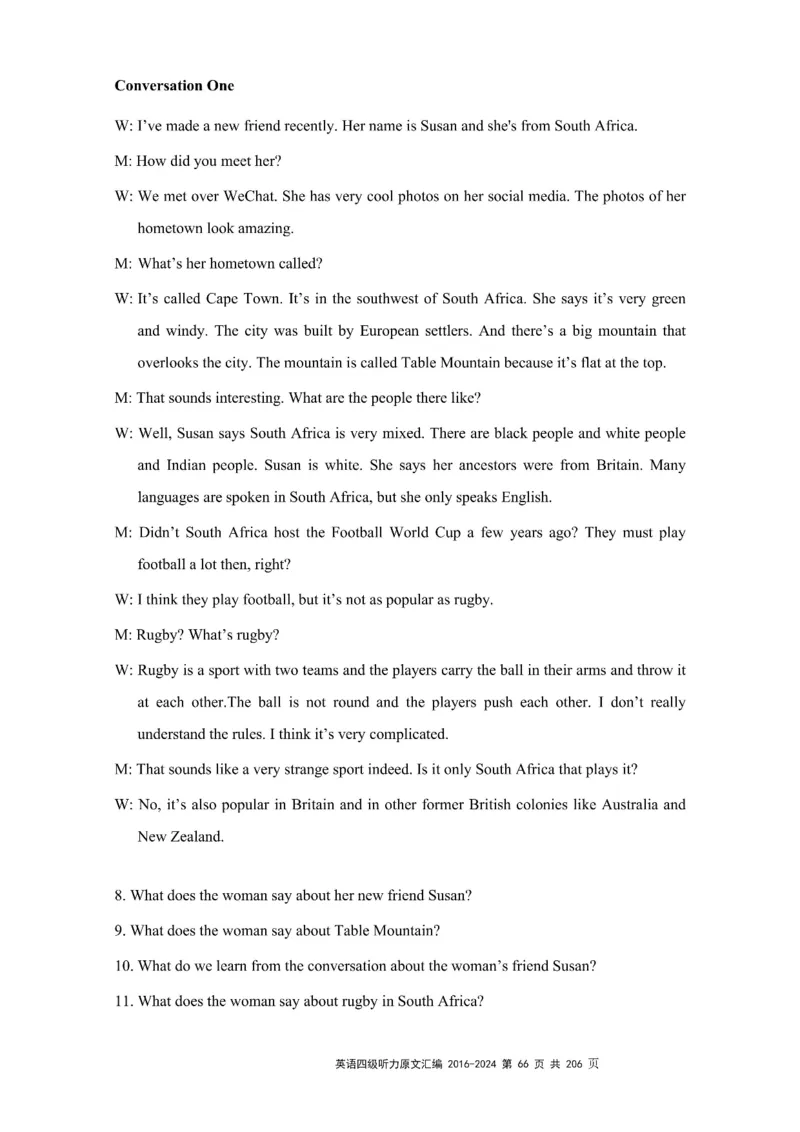 四级听力原文2016-2024_大学英语四级+六级_四级真题_专项_四级听力专项