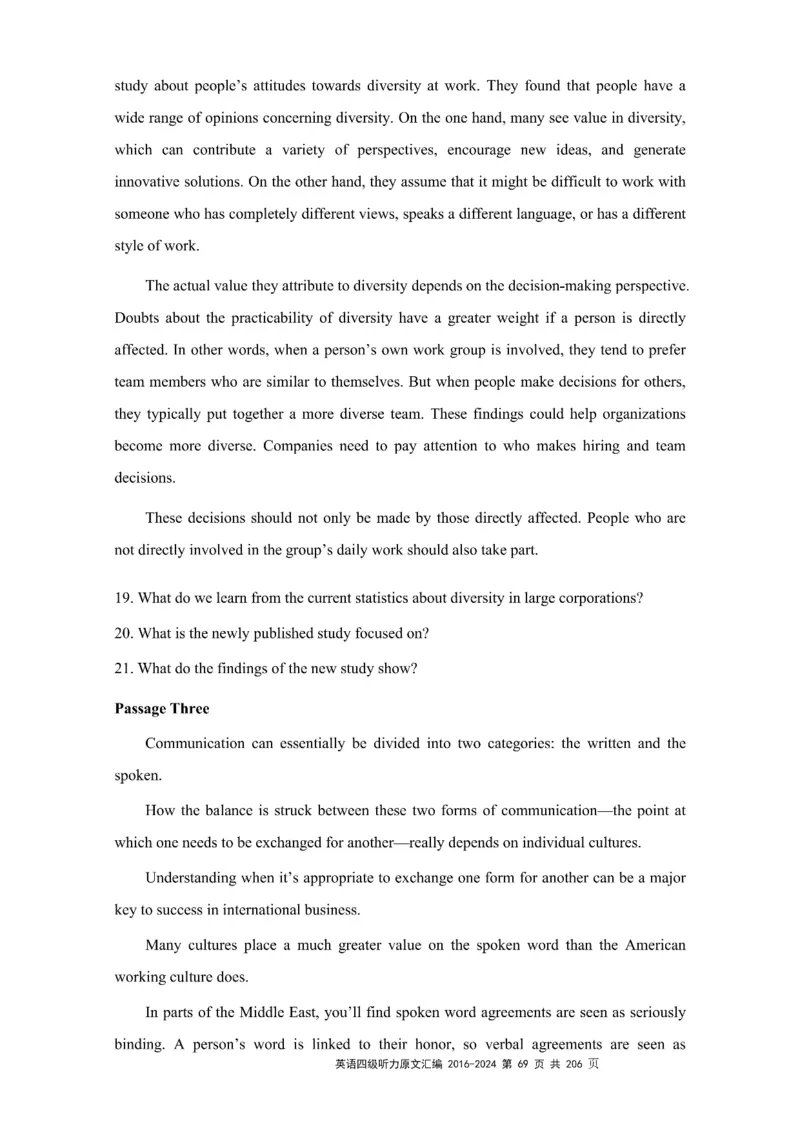 四级听力原文2016-2024_大学英语四级+六级_四级真题_专项_四级听力专项