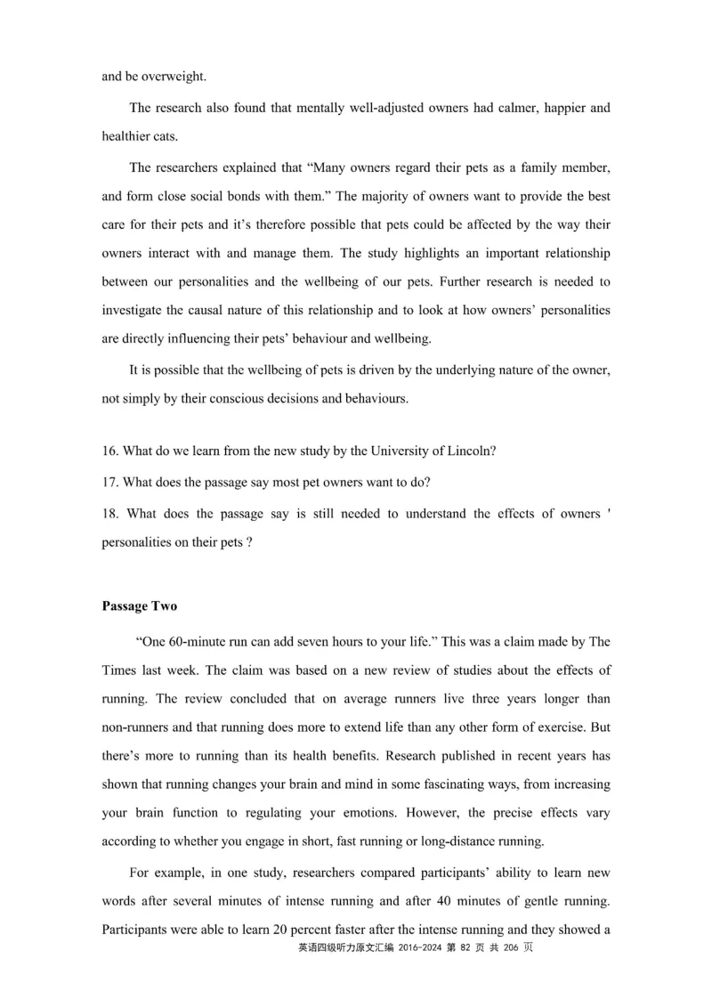 四级听力原文2016-2024_大学英语四级+六级_四级真题_专项_四级听力专项