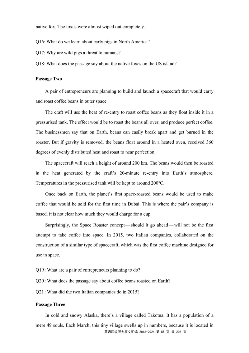 四级听力原文2016-2024_大学英语四级+六级_四级真题_专项_四级听力专项