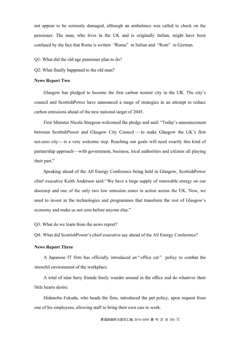 四级听力原文2016-2024_大学英语四级+六级_四级真题_专项_四级听力专项