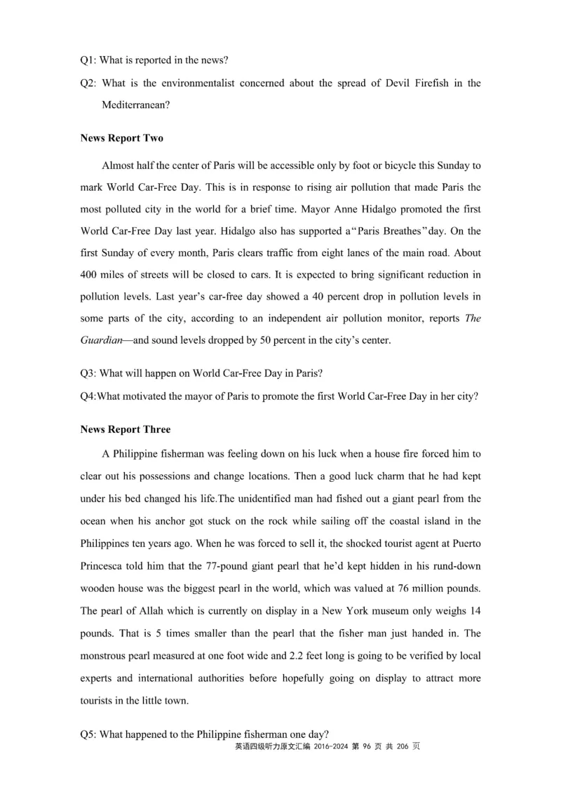 四级听力原文2016-2024_大学英语四级+六级_四级真题_专项_四级听力专项