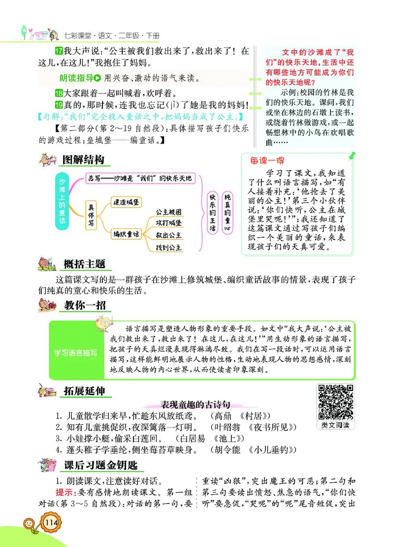 《七彩课堂》语文2年级下册（RJ）_二年级上下册资料_小学二年级学习资料-25年更新版_2-02、小学二年级语文下册_2-2-2、练习题、作业、试题、试卷_电子册类