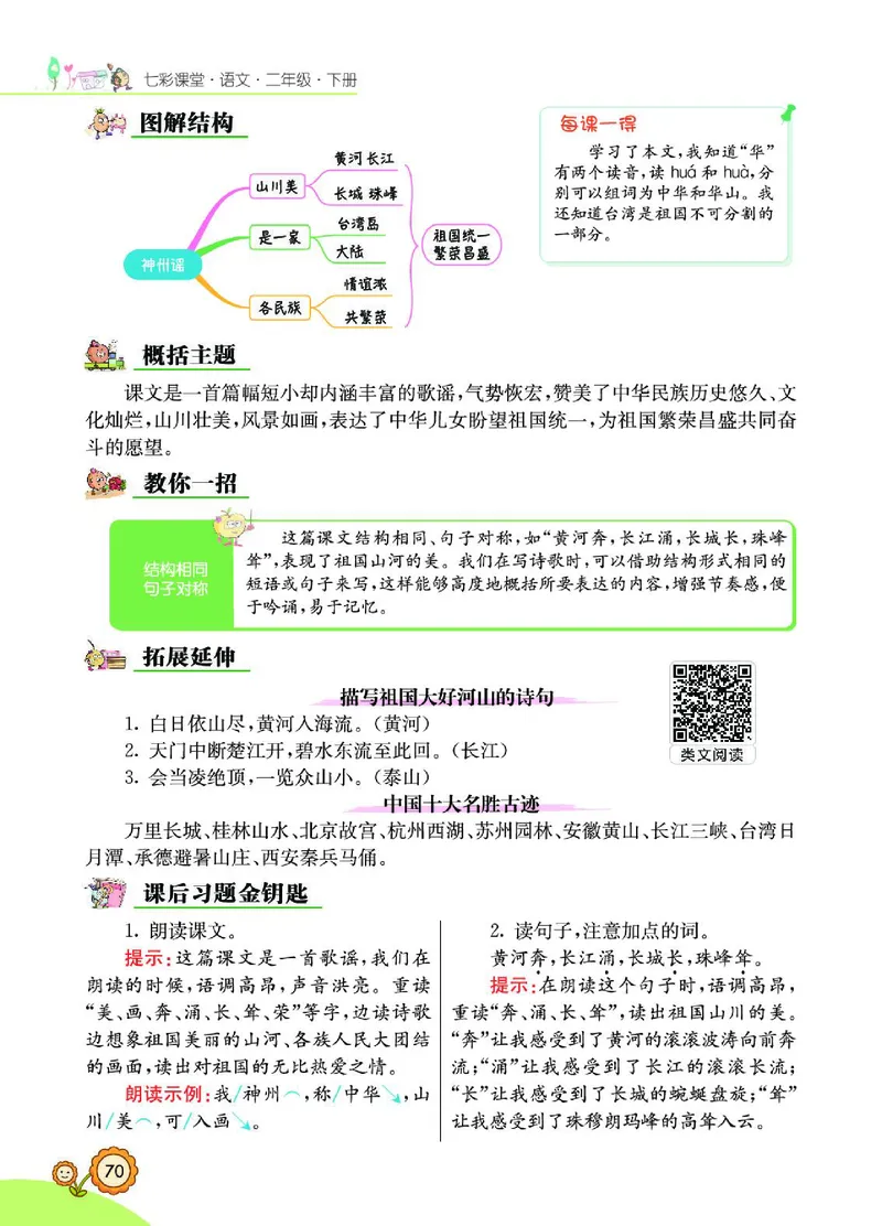 《七彩课堂》语文2年级下册（RJ）_二年级上下册资料_小学二年级学习资料-25年更新版_2-02、小学二年级语文下册_2-2-2、练习题、作业、试题、试卷_电子册类