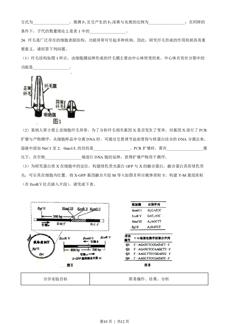 2022年高考生物试卷（江苏）（空白卷）_生物历年高考真题_新&middot;PDF版2008-2025&middot;高考生物真题_生物（按省份分类）2008-2025_2008-2025&middot;（江苏）生物高考真题