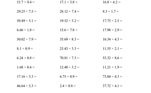 ▲口算题（一个数除以小数）连打版_小学数学口算计算速算练习1（1-6）题目类型全_五年级_口算5年级上册11000题_5上口算题（一个数除以小数）1500题