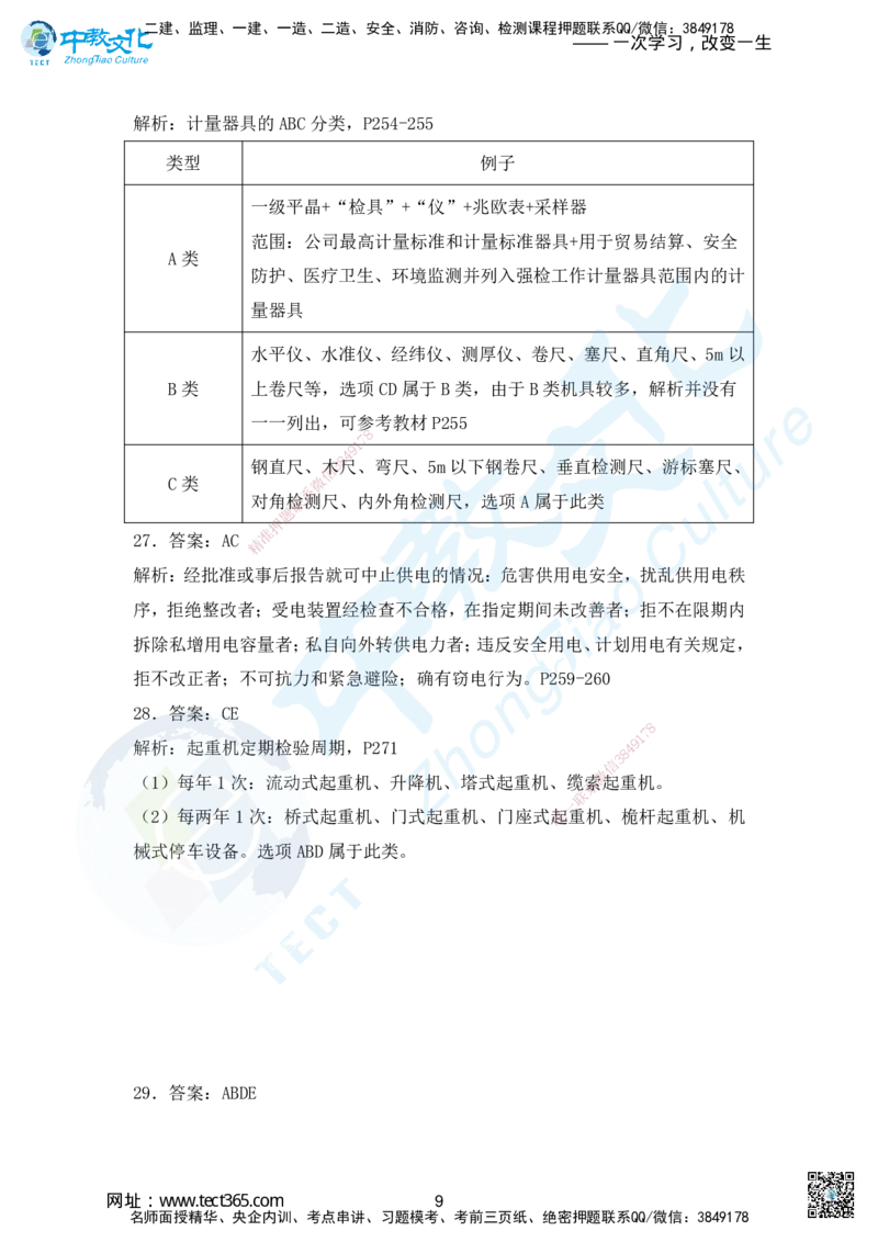 03.2025年一建机电超压A-答案_2026年一级建造师_2026年一建机电_2025年一建机电SVIP_05-考前密训✿央企特训✿机构普押_16-机电《超押AB卷》ZJ_课程讲义