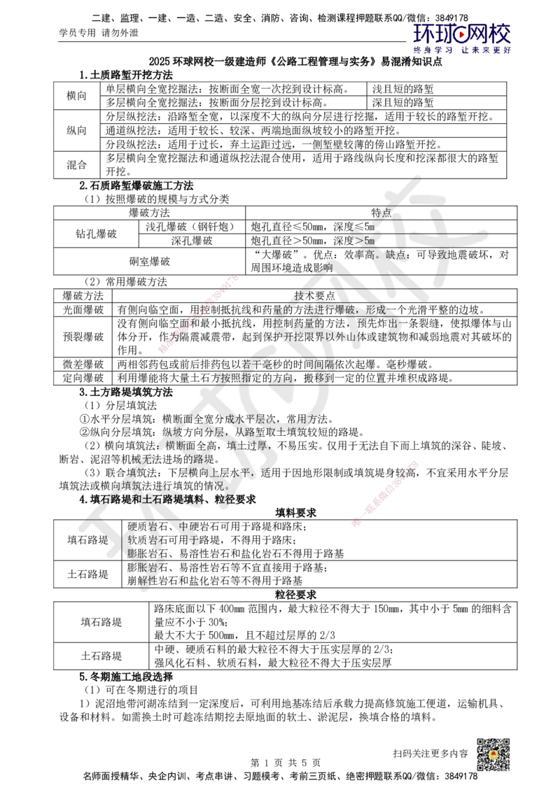 HQ-公路-易混淆知识点_2026年一级建造师_2026年一建公路_2025年一建公路SVIP_01-精华文档✿电子教材✿历年真题_52-公路《速记手册+知识点+考点清单+闪记宝典+总结资料》HQ