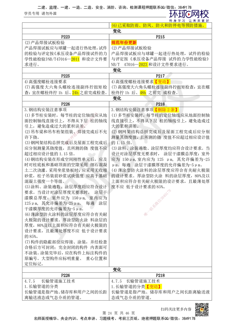 HQ-机电-25年一建新旧教材对比_2026年一级建造师_2026年一建机电_2025年一建机电SVIP_01-精华文档✿电子教材✿历年真题_13-机电《新旧教材对比》HQ