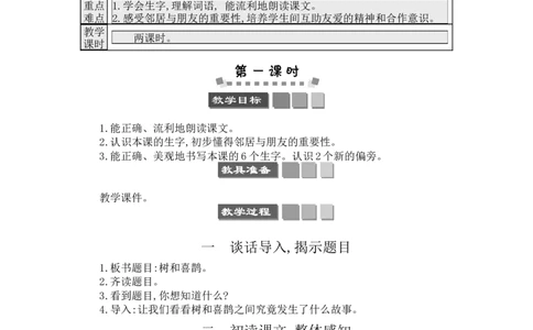 6树和喜鹊_一年级语文下册（统编版）_老课标资料_教案反思+导学案_文本式_3版文本式教案含反思