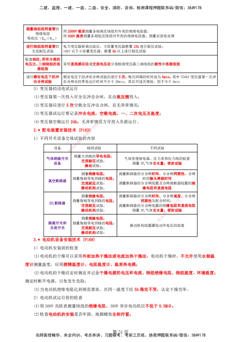 天成密训&mdash;&mdash;讲义合集_2026年一级建造师_2026年一建机电_2025年一建机电SVIP_04-冲刺串讲✿考点强化✿小灶集训_87-机电《考前天成密训》石莉HX_讲义