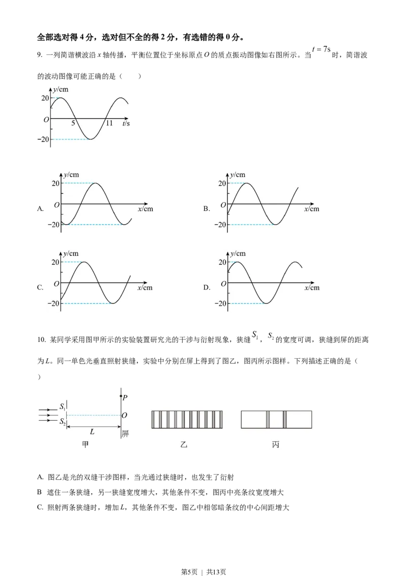 2022年高考物理试卷（山东）（空白卷）_物理历年高考真题_新&middot;Word版2008-2025&middot;高考物理真题_物理（按试卷类型分类）2008-2025_自主命题卷&middot;物理（2008-2025）