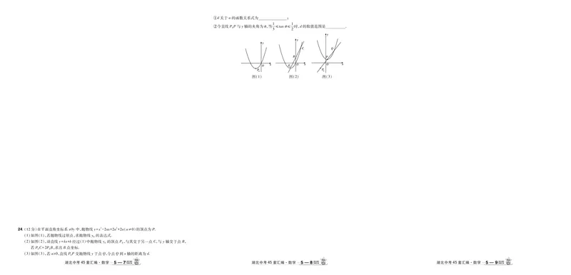 2026《中考数学45套》湖北答案_45套中招_2025《中考数学45套》湖北