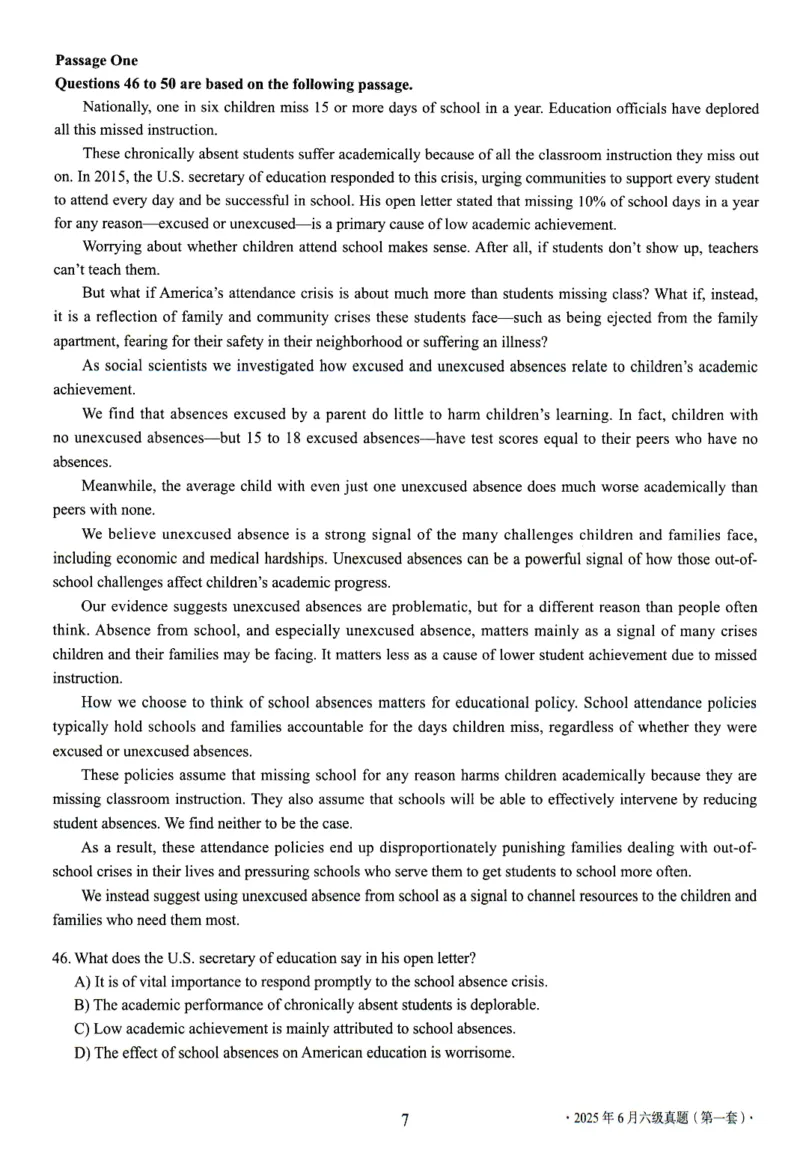 六级真题合并版2021-2025年_大学英语四级+六级_六级真题_六级真题_赠：六级真题一键打印版