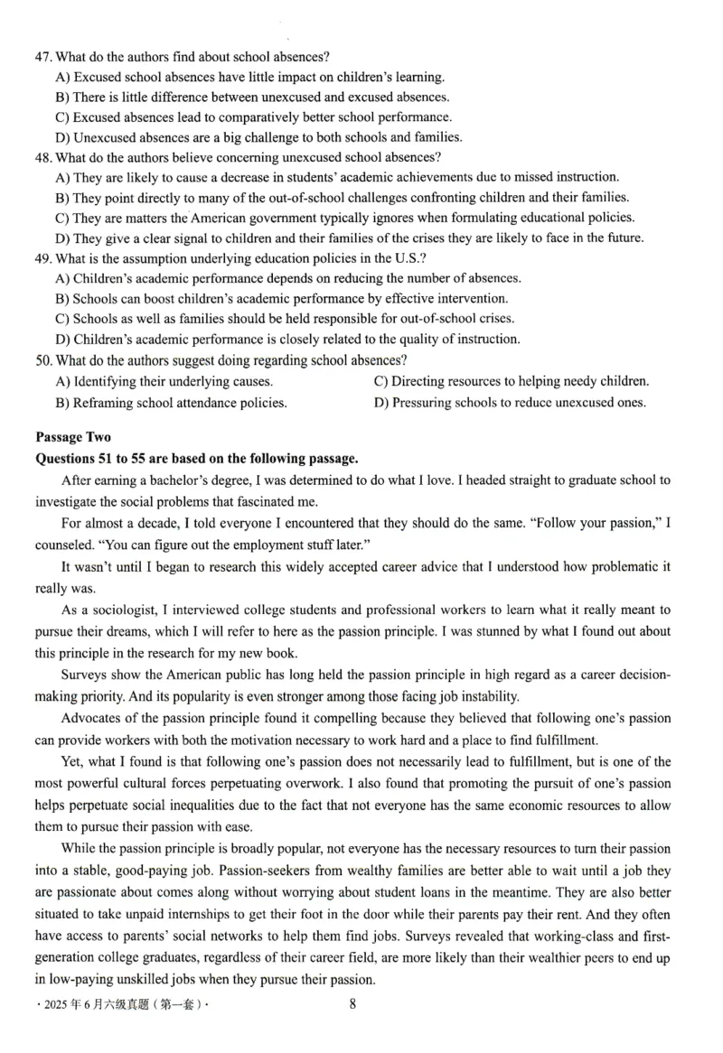 六级真题合并版2021-2025年_大学英语四级+六级_六级真题_六级真题_赠：六级真题一键打印版