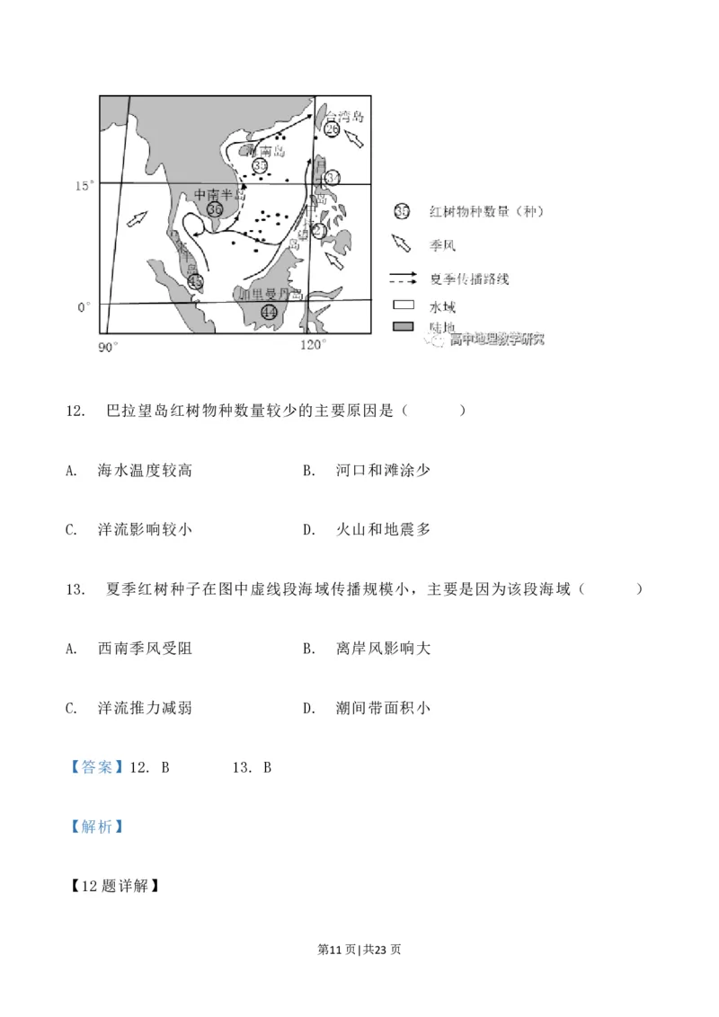 2023年高考地理试卷（辽宁）（解析卷）_地理历年高考真题_新&middot;PDF版2008-2025&middot;高考地理真题_地理（按试卷类型分类）2008-2025_自主命题卷&middot;地理（2008-2025）_辽宁自主命题&middot;地理（2021-2024）