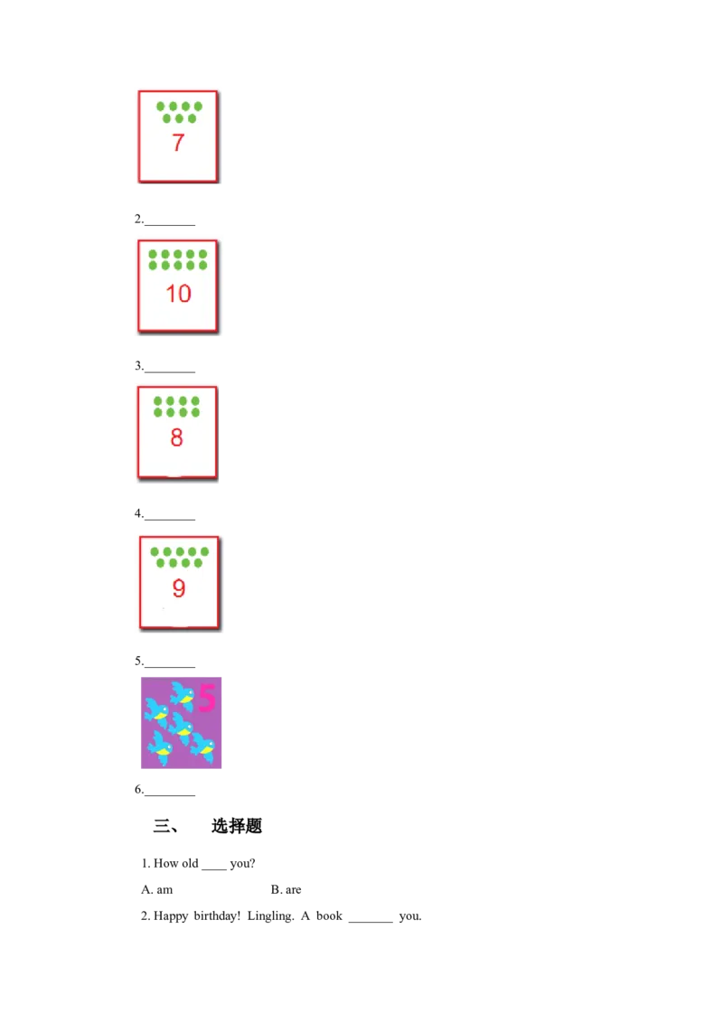 Module9Unit2Happybirthday同步练习3_一年级上下册资料_一年级上语数英上下册学习资料_3-6-5、小学一年级英语上册_外研版一起点_2、同步练习_Module9