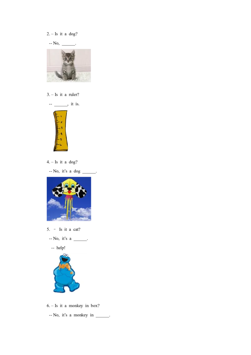 Module7Unit1Isitadog同步练习3_一年级上下册资料_一年级上语数英上下册学习资料_3-6-5、小学一年级英语上册_外研版一起点_2、同步练习_Module7