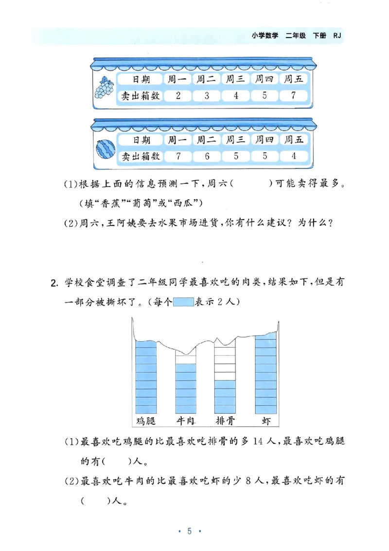 《53单元归类复习》24春数学2年级下册（RJ）_二年级上下册资料_小学二年级学习资料-25年更新版_2-04、小学二年级数学下册_2-4-2、练习题、作业、试题、试卷_人教版_电子册类