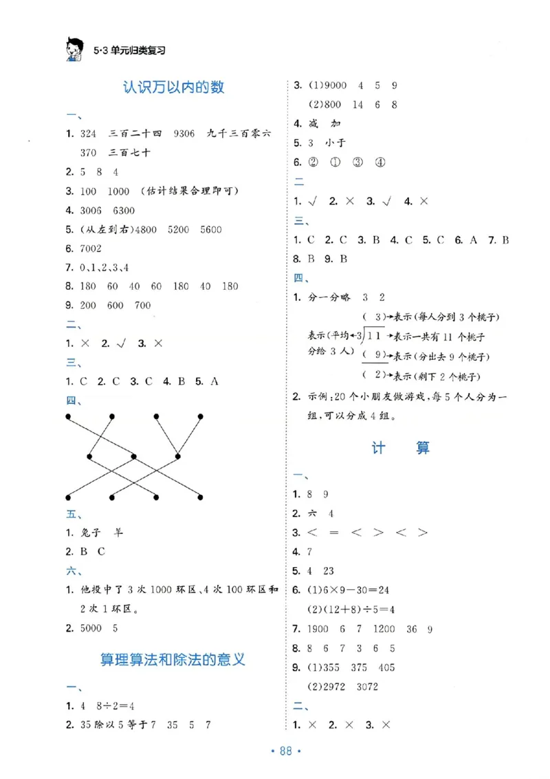 《53单元归类复习》24春数学2年级下册（RJ）_二年级上下册资料_小学二年级学习资料-25年更新版_2-04、小学二年级数学下册_2-4-2、练习题、作业、试题、试卷_人教版_电子册类